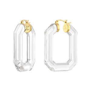 Gemstone Cut Lucite Hoops